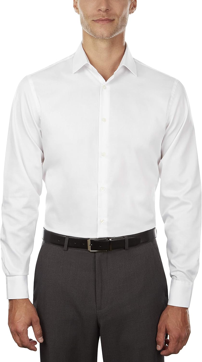 Geoffrey Beene Men's Dress Shirt Fitted Sateen Solid at  Men’s Clothing store
