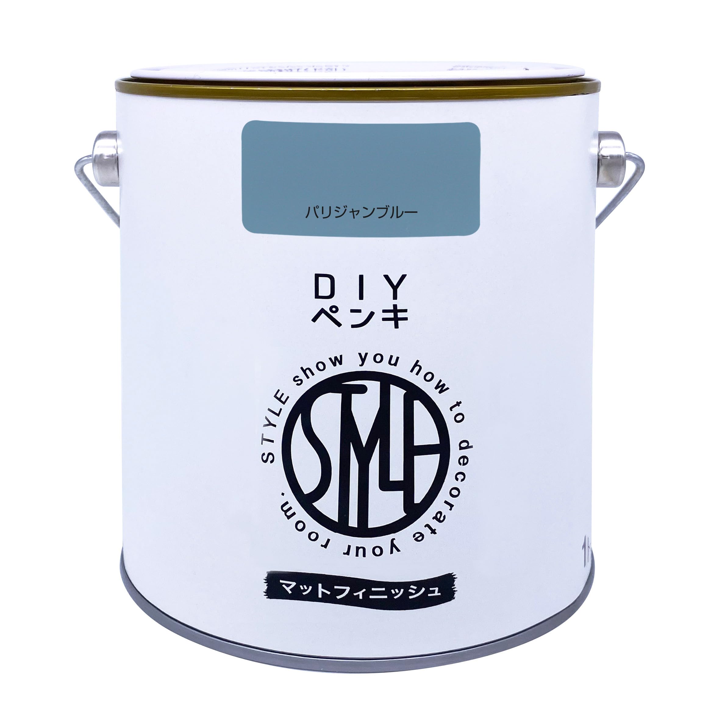 ニッペ ペンキ 塗料 STYLE DIYペンキ（缶タイプ） 1kg カラー： パリジャンブルー 低臭 インテリア 水性塗料 日本製 4976124887390商品画像