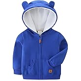 Baby Boy Girl Clothes Zip-Up Hoodies with Sherpa Lining Spring Fall Outerwear Coat