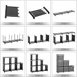SONGMICS Ladder Storage Unit 6 Cubes with Boxes DIY Closet Organiser view 8