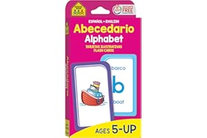 School Zone Spanish Alphabet Flash Cards: 56 Cards, Preschool, Kindergarten, Abecedario Tarjetas Ilustrativas, ABC's, Alphabetical Order, Bilingual, ESL, Language Immersion (Spanish/English Edition)