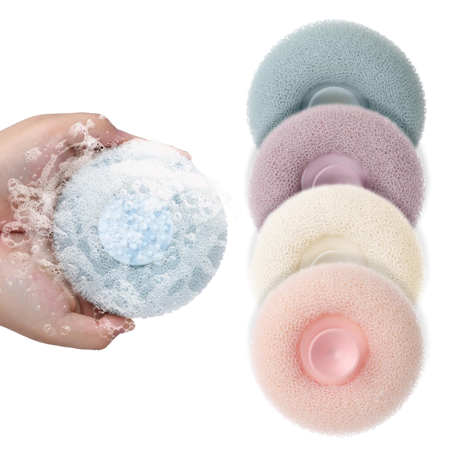 Photo 1 of 4 Super Soft Sunflower Suction Cup Bath Ball, 2 in 1 Exfoliating Bath Sponge, Shower Ball, Loofah with Suction Cup, Body Sponges for Shower, Sunflower Suction Cup Sponge, Bathing Sponges for Women