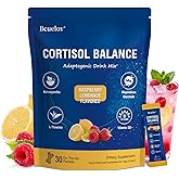 Cortisol Drink Mix, Cortisol Supplements for Women Men with Magnesium Glycinate, Ashwagandha, L-Theanine, Vitamin D 3 for Sleep & Relaxation, On The Go, 30 Ct (Raspberry Lemonade Flavor)