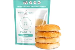 Bedrock Bakers Pagels Sesame (2 Pack) - Gluten-Free & Grain-Free Bagels - Paleo, Vegan, Kosher - No Preservatives, No Gums, No Oils, Minimal Ingredients
