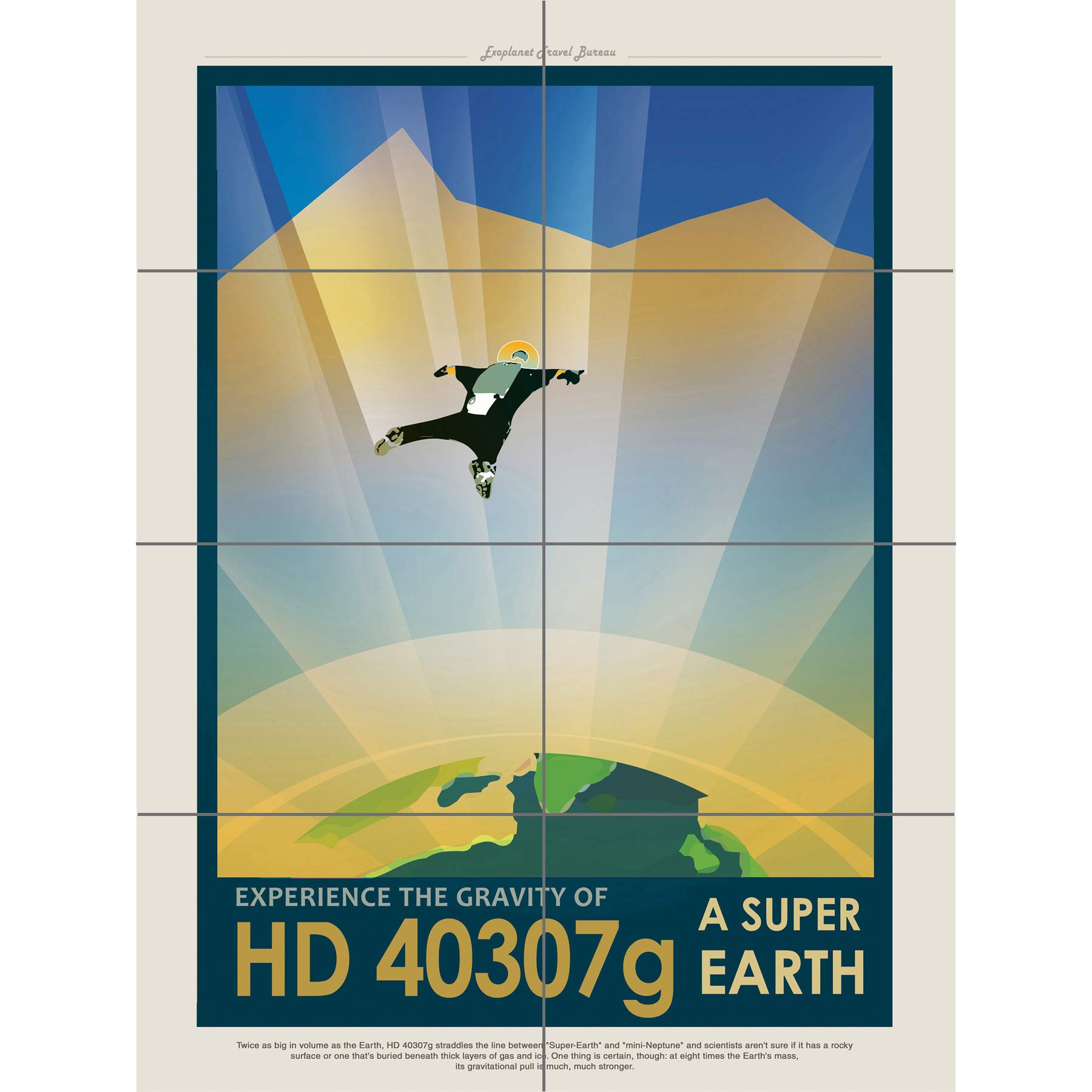 Artery8 HD 40307G Super Earth NASA Space Tours Travel XL Giant Panel Poster (8 Sections)