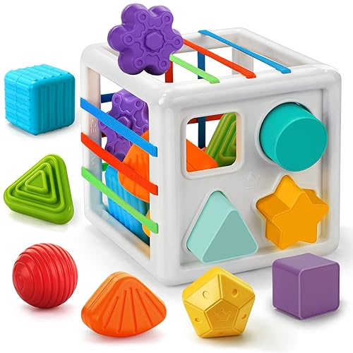 TOHIBEE Montessori Toys for Year Old, Sensory Toys Shape Sorter