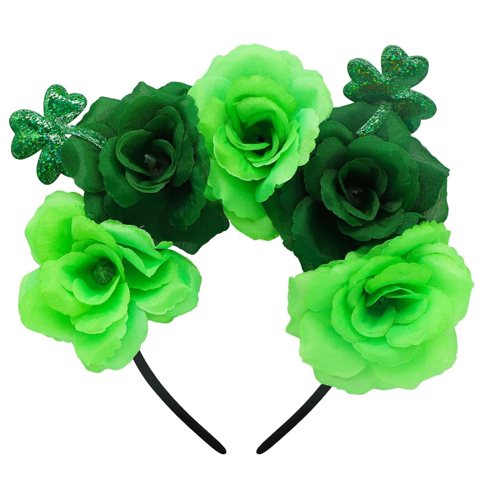 MUNSKT Saint Patricks Day Hairband St Patricks Day Accessories Saint Patrick's Day Green Flower Shamrock Headband for Women Party Costume Carnival