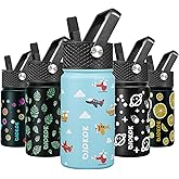 BJPKPK Water Bottle with Straw Lid, 15 oz Insulated Water Bottle, Stainless Steel Metal Water Bottles, Reusable Leak Proof BPA Free Thermo, Flask, Cups, Aircraft