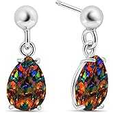 925 Sterling Silver Gemstone Teardrop Earrings for Women – Birthstone Jewelry – Dainty Silver Drop Earrings – Elegant Gift for Women