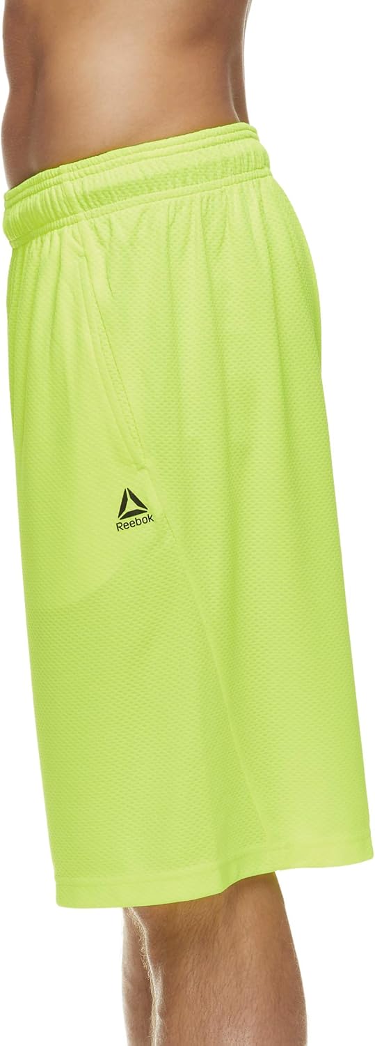 Reebok Men's Mesh Basketball Gym & Running Shorts w/Elastic Drawstring Waistband & Pockets: Clothing