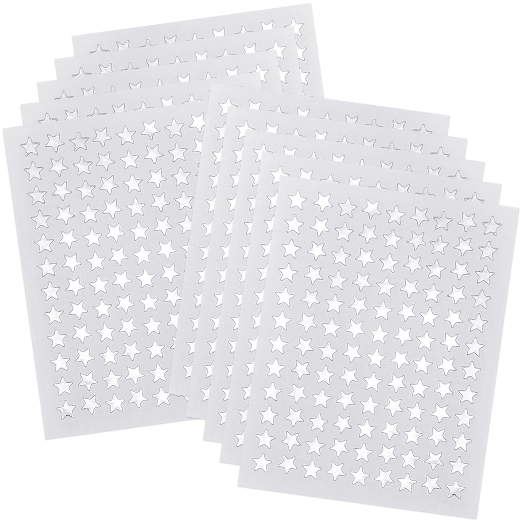 Photo 1 of 0.3" Diameter Silver Star Stickers - 1080 Pcs, 10 Sheets - Reward Stickers for Children, Ideal for Reward Charts and More