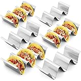 Taco Holder Stand,Set of 6 Stainless Steel Taco Tray,Stylish Taco Shell Holders, Rack Holds Up to 3 Tacos Each Keeping Shells