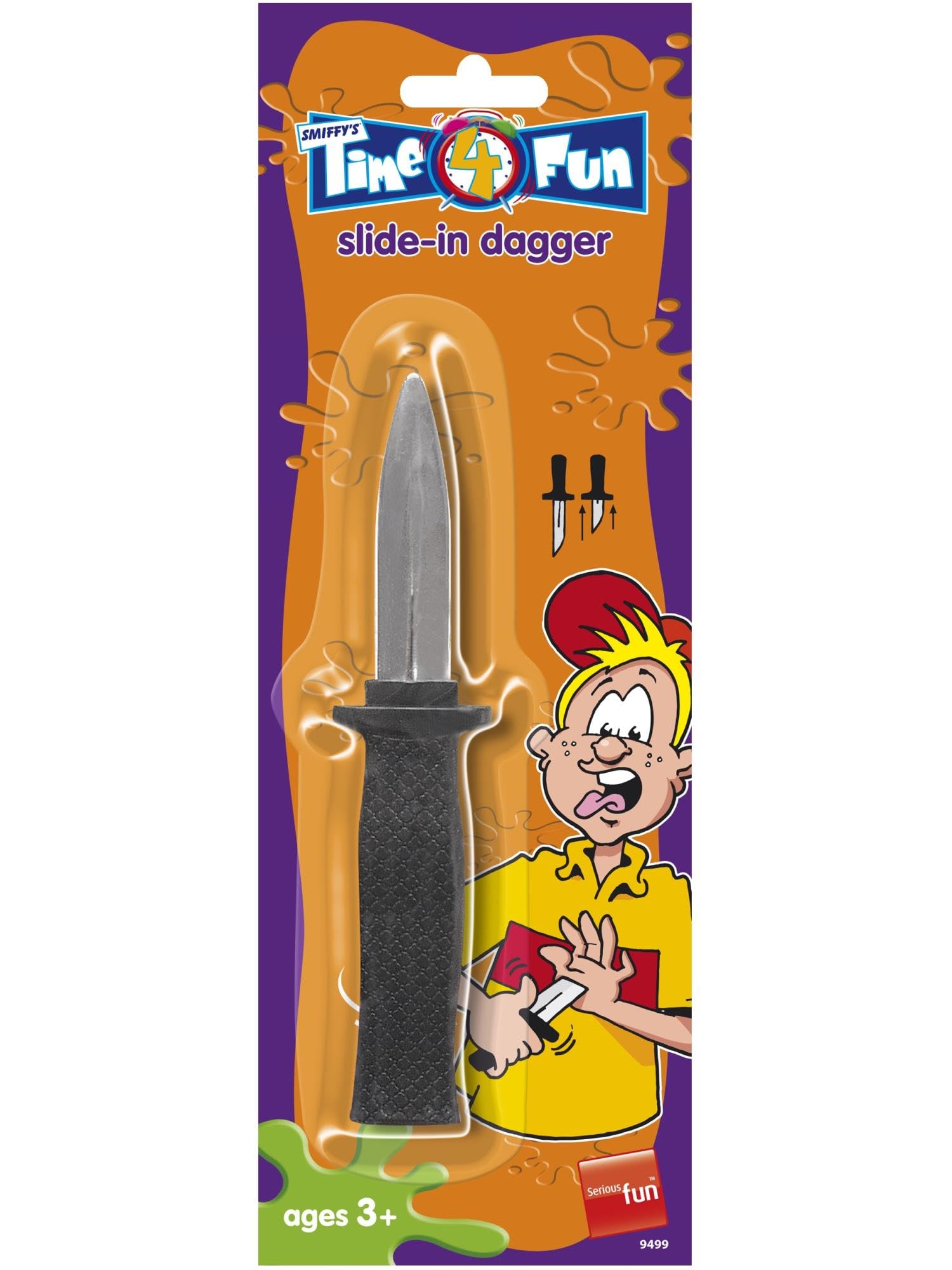 Smiffys Slide-in Dagger, Silver, Halloween