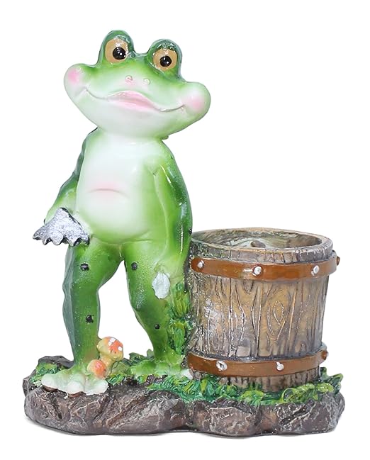 TIED RIBBONS Garden Decor Items | Garden Decoration | Garden Decoration Items for Home | Outdoor Decor | Garden Decoration Accessories | Stylish Miniature Frog Statue