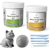 Epoxy Sculpt Clay, 1 Pound Natural Grey Epoxy Putty,2 Part Strong Adhesive &amp; Self-Hardening Modeling CompoundPaste for Sculpting,Reparing,Filling &amp; Bonding