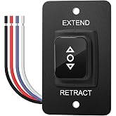 40A Power RV Awning Switch Kit, Haoguo Electric Motorhome Awning Switch with Corrosion-Resistant Metal Panel, Waterproof IP68 Button &amp; Complete Accessories - Compatible with All Solera Power Awnings