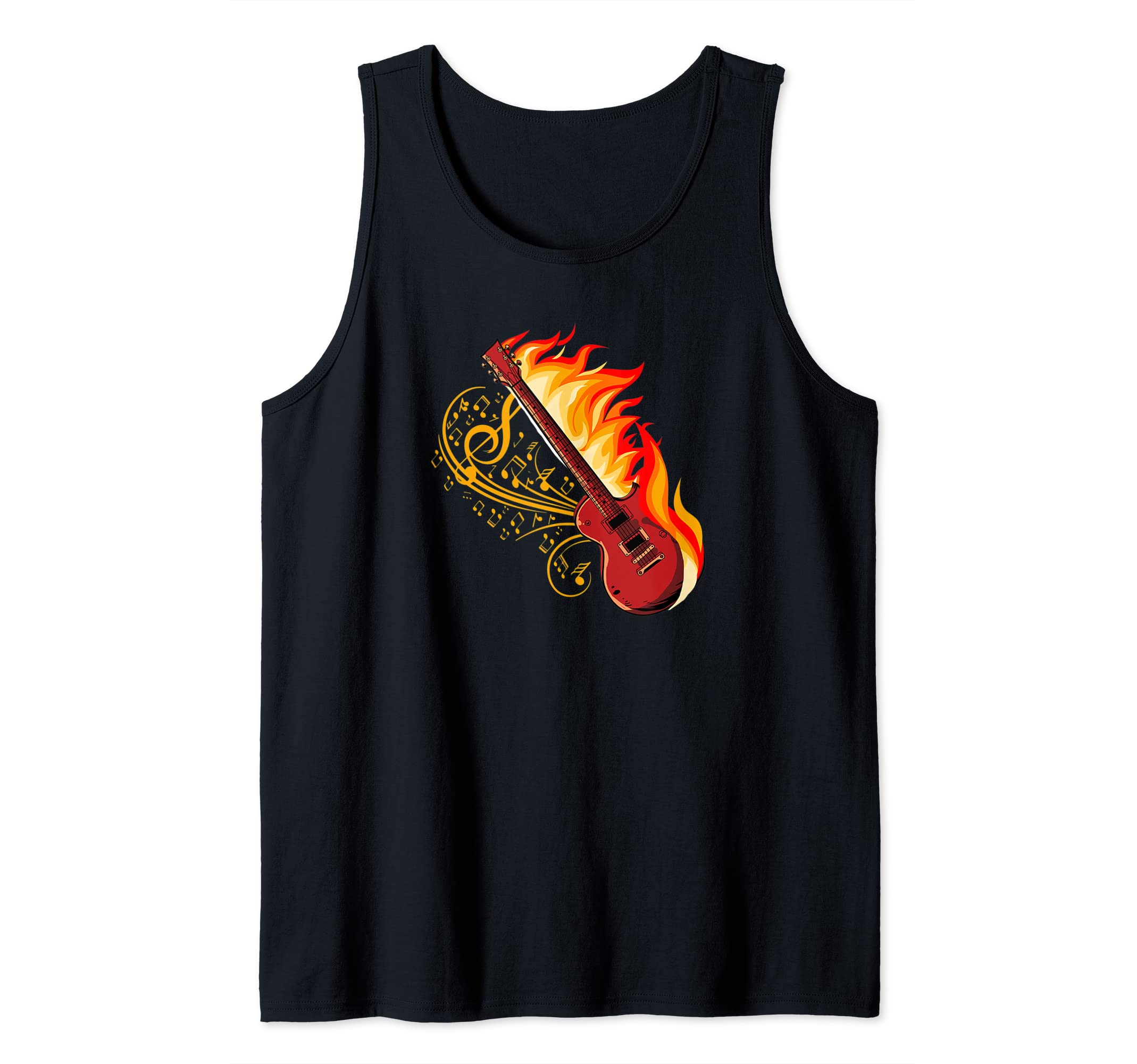 Electric Guitar Musician - E-Guitar Flames Rock Guitarist Tank Top