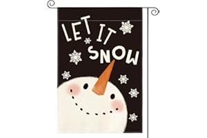 AVOIN colorlife Let It Snow Snowman Snowflake Garden Flag 12 x 18 Inch Double Sided Outside, Christmas Winter Holiday Yard Outdoor Decorative Flag