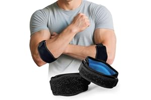 SPLASHGRIP Elbow Brace 2 Pack Men Women Golfers Tennis Pain Relief for Tendonitis Adjustable Elbow Strap with Compression Pad Black
