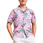 Banyan Tide Men's Thai Floral Shirt – Lightweight Tropical Print Shirt for Beach, Vacation & Casual Wear Aloha Hawaii