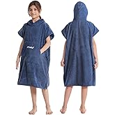 Hiturbo Kids Changing Towel Poncho: Quick Dry Absorbent Bath Towels Hoodie - Microfiber Swim Surf Poncho for Beach Pool Swimming Surfing - Navy