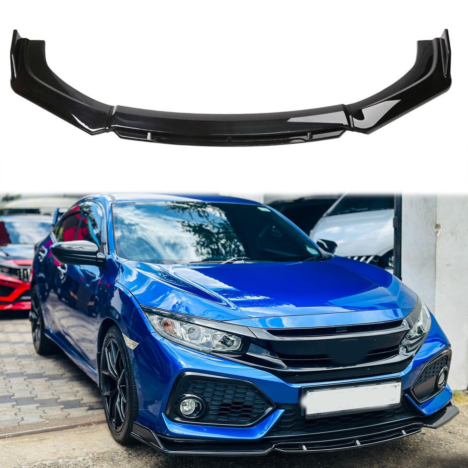 Photo 1 of JMTBNO Universal Front Lip for Car,Front Bumper Splitter Lip Splitter Body Kit Compatible with Honda Civic Accord Audi Q5 A5 Toyota Camry Corolla Nissan Altima Ford Mazda