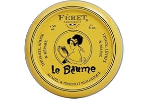 FERET PARFUMEUR "Feret Le Baume Multi-Purpose Balm – Rose Poudré – Deeply Hydrating Moisturizer for Dry Cracked Skin, Lips & Cuticles - Natural Lip Balm with Shea Butter & Honey - Made in France – 50ml / 1.69oz"