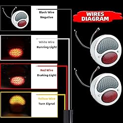 FATECIM 2X Vintage Duolamp LED Tail Light 12V Rear