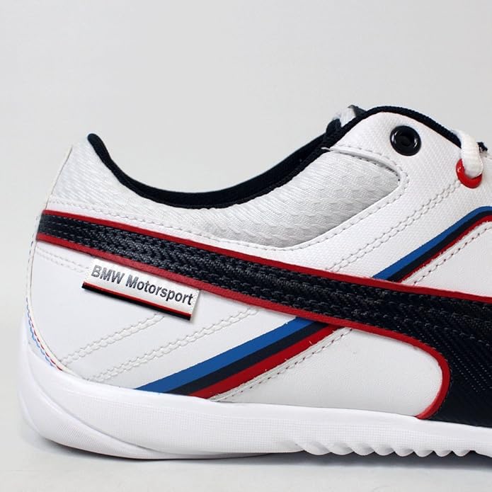 Amazon プーマ Bmw ビーエムダブリュー メンズ レザースニーカー コラボ レザー シューズ 靴 ドライビング シューズ Ms Ignis Leather White Bmw Team Blue ホワイト ブルー 01 27 5cm Puma プーマ スニーカー