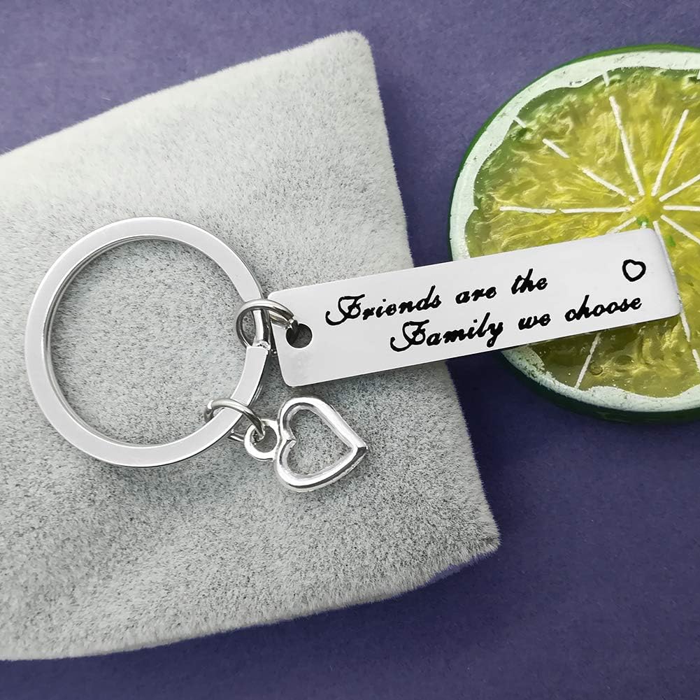 Huwujiu Best Friend Keyring Friendship Keyring Friends are The Family We Choose Keyring Best Friend Gift Friendship Gift Christmas Birthday Gift for Friends - Image 4