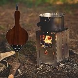 Tebery 17 x 7.5 Inch Wooden Bellows Lighter Fireplace Blower Brown view 6