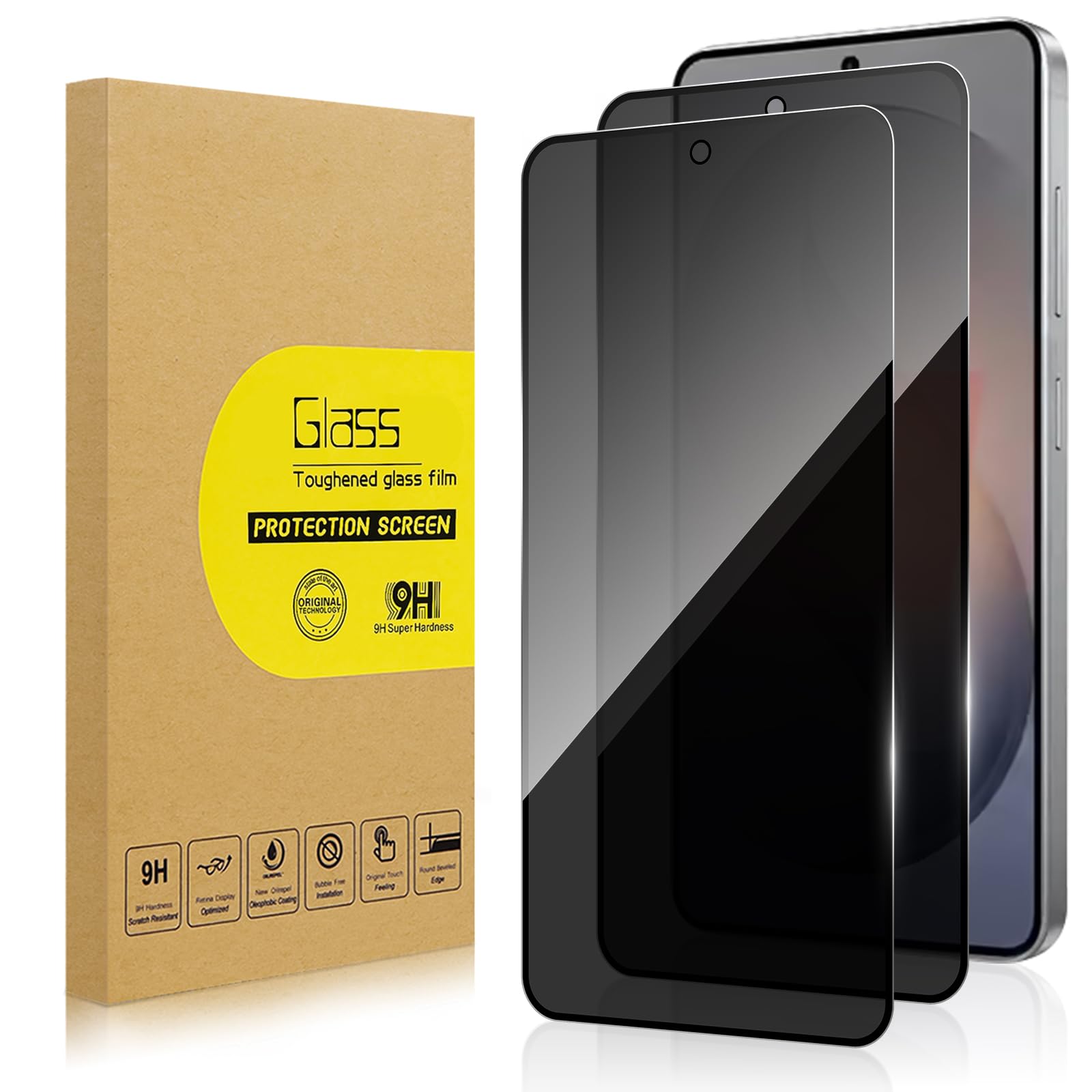 Lokyoo 2 Pack Privacy Screen Protector for Samsung Galaxy S26 Plus/ S26+ [Anti-Spy Tempered Glass][Fingerprint Unlock Support], Anti-Scratch, Bubble-Free,Protective 9H Glass for Galaxy S26 Plus