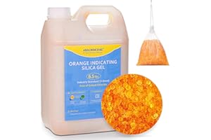 ABSORBKING Desiccant Beads – 6.5 LBS Silica Beads with Orange Indicating Silica Gel, Premium Silica Gel Beads 3-5mm Industry Standard, Rechargeable Desiccant Used for 3D Filament, Electronic Tool, Safe