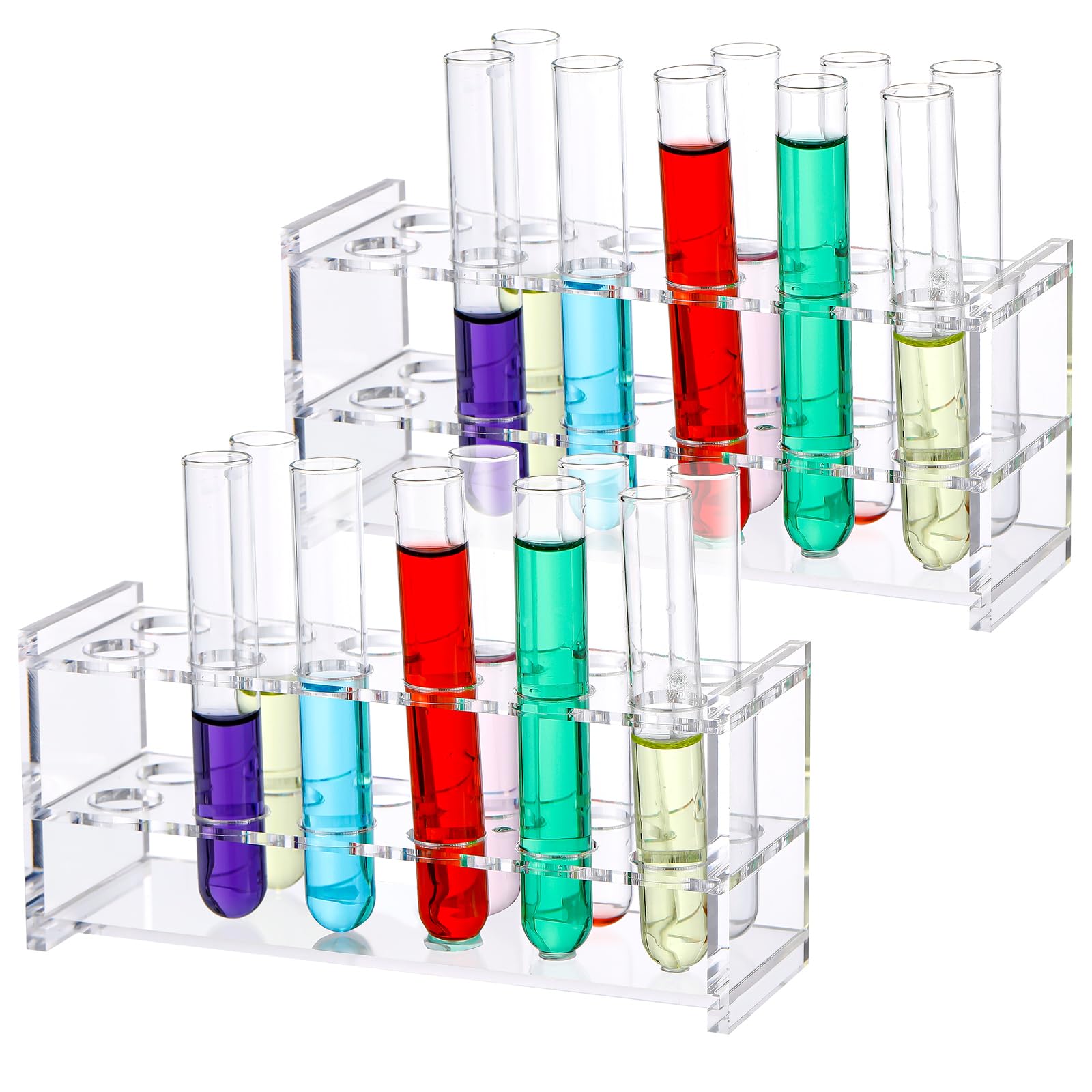 Photo 1 of **MISSING 1** Yoande 2 Pcs Acrylic Test Tube Rack 12 Wells 10ml Acrylic Centrifuge Tube Holder Clear Syringe Holder 16mm/ 0.63 inch Lab Vial Stand Transparent for 10ml Centrifuge Tubes