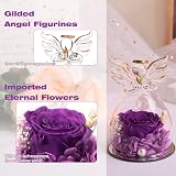 Touloube Eternal Rose Angel Figurine Gift Glass Dome Mother's Day view 8