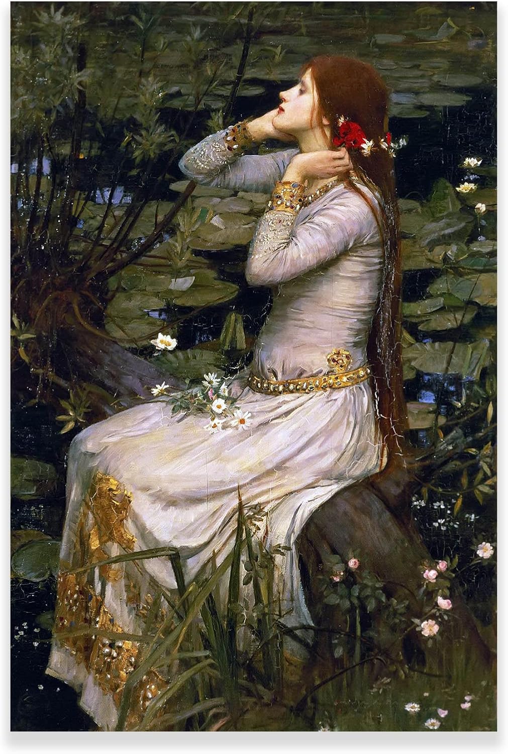 Paintings - John William Waterhouse Prints - Ophelia Poster - Mythological Renaissance Oil Painting Reproduction Jw Waterhouse Romanticism Canvas Wall Art for Living Room Bedroom Home Decor Unframed(Ophelia,12x18in/30x45cm)