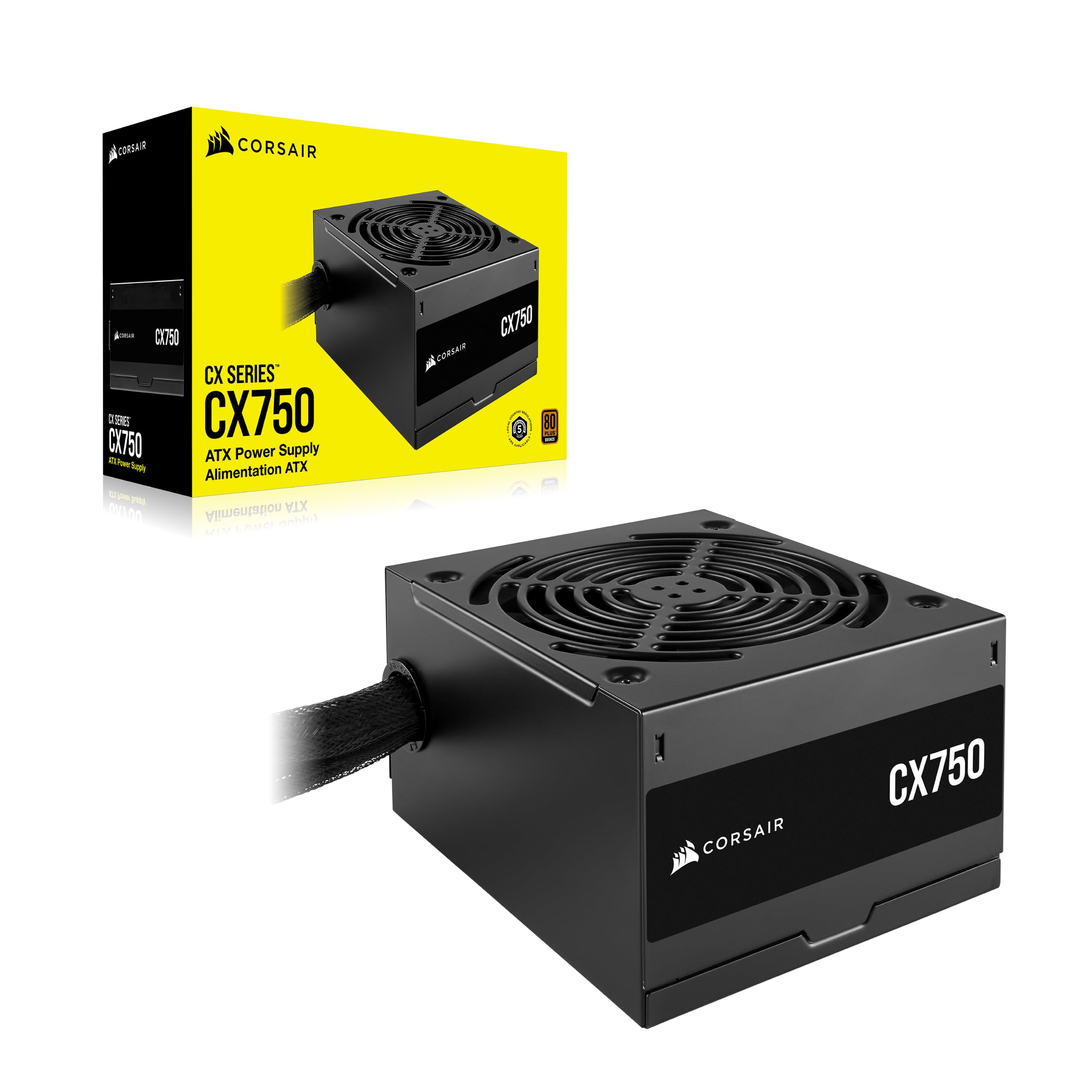 Corsair Cx750 80 Plus Bronze Non Modular Low-Noise Atx 750 Watt Power Supply - Uk - Black - View 7