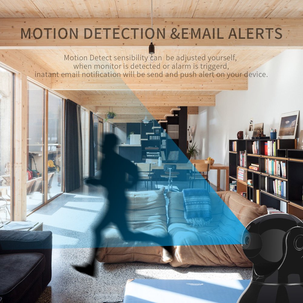 KEEKOON HD Wireless IP Camera Two-way Audio Night Vision 2.4GHz & 1080P for Pet Baby Monitor, Home Security Motion Detection with Micro SD Card Slot