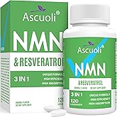 Sublingual NMN 500mg + Trans-Resveratrol 400mg, 3-in-1 Advanced Formula 99% Pure NMN Resveratrol Supplement for Boost* NAD, Cell, Immune, Energy & Muscle, Anti-Aging, 120 Lozenges, 120-Day Supply