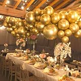 Kelfara Gold Balloons 100Pcs 12in Metallic Latex Party Decor view 4