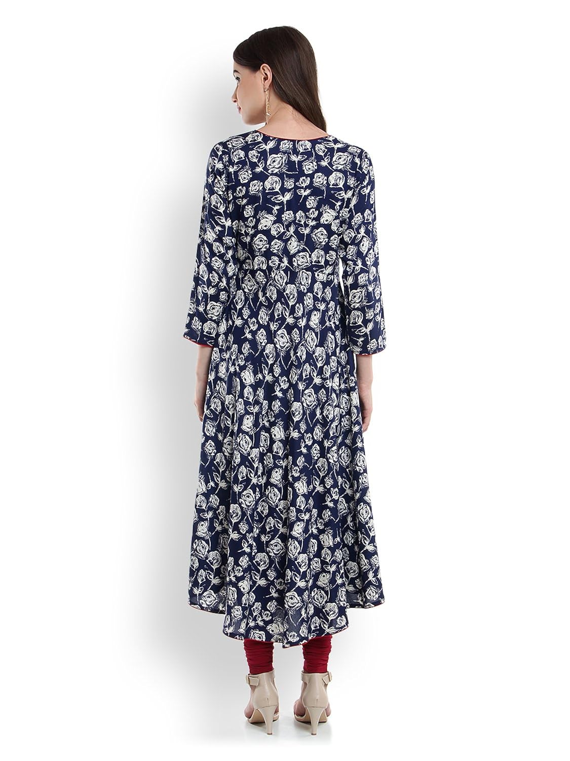 tissu women's viscose anarkali kurti with tassel and sequinned (tissu 1710_blue)