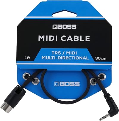 BOSS BMIDI-1-35 1ft 3.5mm TRS to 5-Pin DIN MIDI Cable