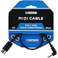 BOSS BMIDI-1-35 – 1ft / 30cm – Space-Saving 3.5mm TRS to Multi-Directional 5-Pin MIDI Cable – Provides Premium connectivity Pedals