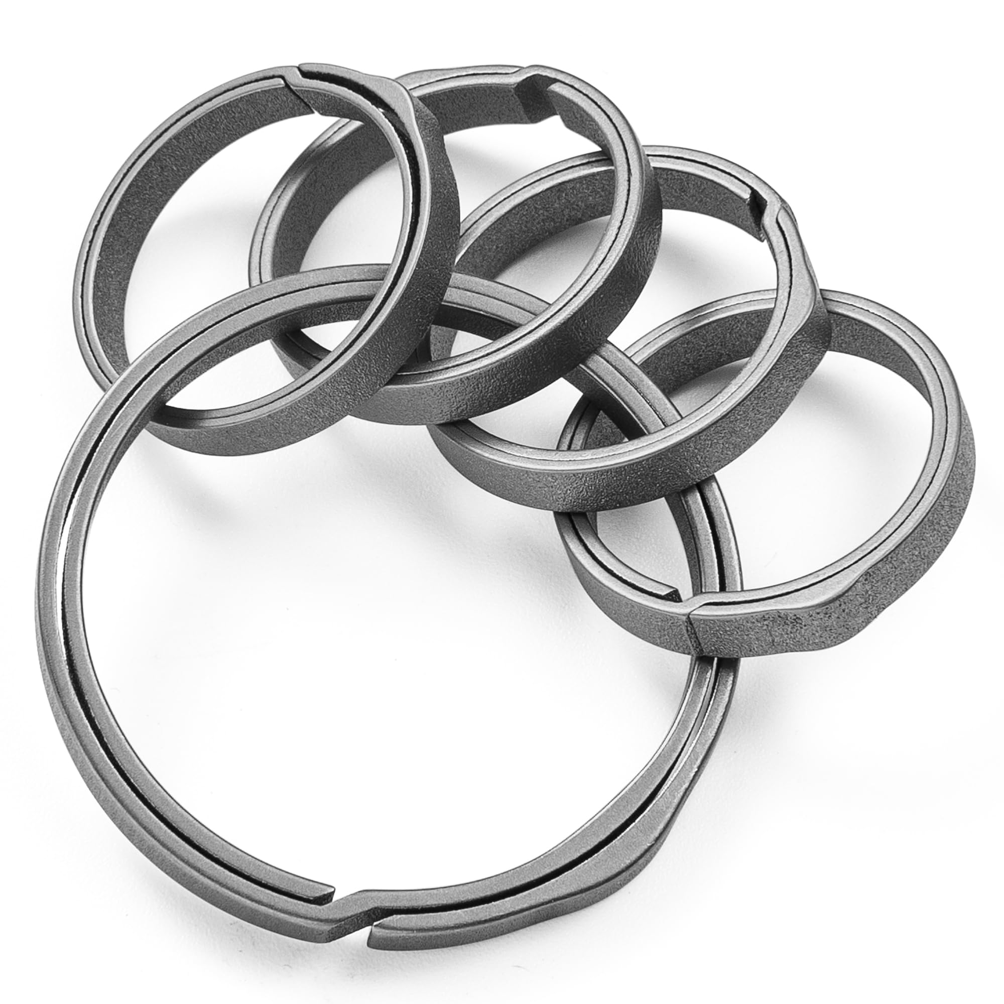 Photo 1 of TISUR Titanium Key Rings for Keychain, Side-Pushing key chain rings Split keyring heavy duty Keychain Rings bulk