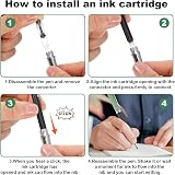 Cobee Metal Fountain Pen 0.5mm Fine Nib with 10 Black Cartridges Green view 4