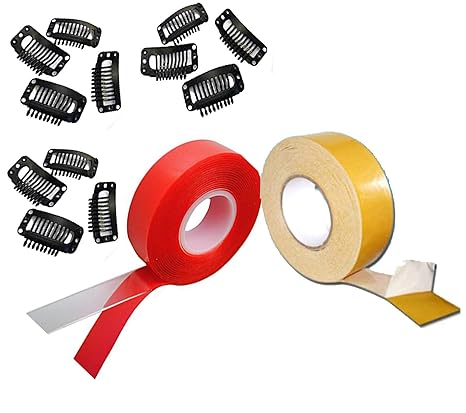 Pelo Combo Of Double Sided Tape Waterproof With U Shape Hair Clip