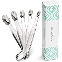 Morgenhaan 5-Piece Mini Measuring Spoons Set, Stainless Steel Metal