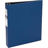 Avery Standard 3 Ring Binder, 1.5" Round Rings, 1 Blue Binder | For Everyday School and Home Organization, Two Clear Interior Pockets, Nonstick PVC-Free Storage, Lay-Flat Back-Mounted Rings