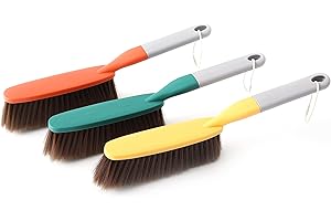 KAGYUAN 3 Pack 15" Hand Broom Brush,Soft Bristle Bed Cleaning Brush,Counter Brush, Crumb Debris Sweeping Brush,Dusting Brush,Comfort for Car Bed Couch Desk Sofa Furniture Clothes,Small Particles Hair Remover