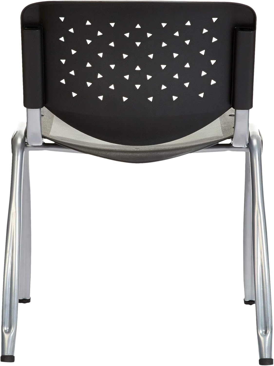Phoenix Home Lublin Stackable Plastic Conference Chair, 5-Pack, Black and Silver: Furniture & Decor